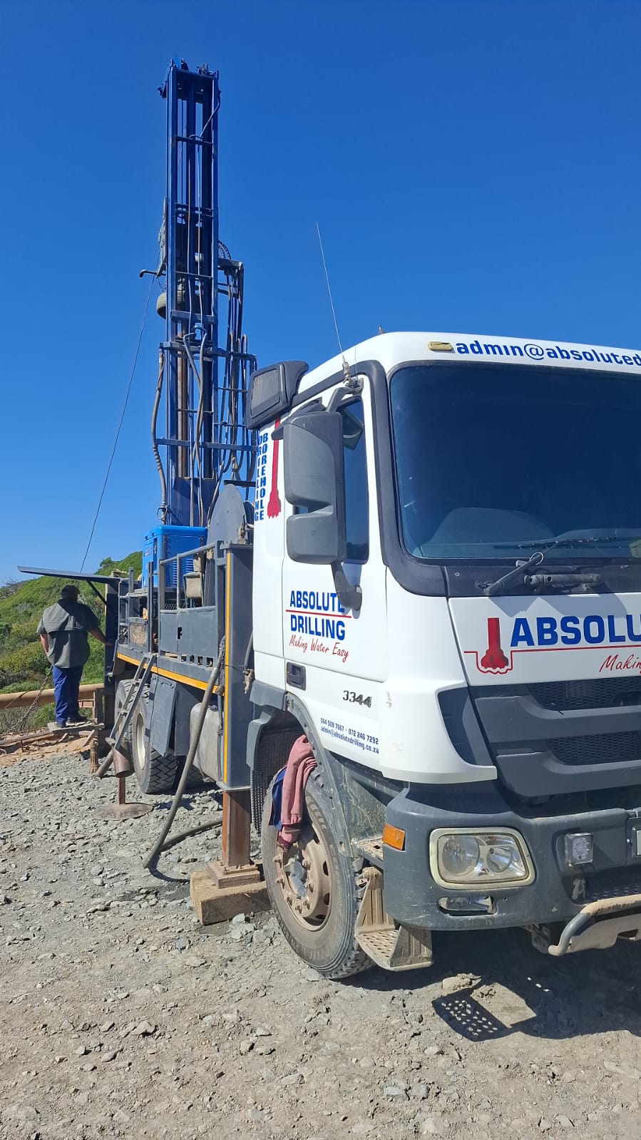 Absolute Drilling truck and borehole rig on location
